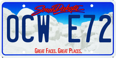 SD license plate 0CWE72