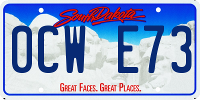 SD license plate 0CWE73
