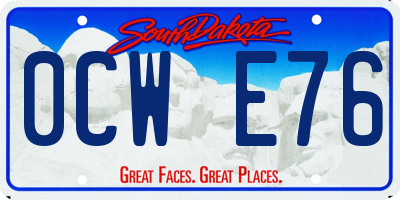 SD license plate 0CWE76