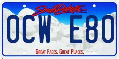 SD license plate 0CWE80