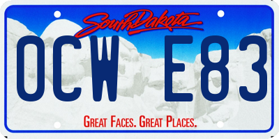 SD license plate 0CWE83