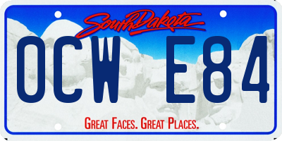 SD license plate 0CWE84
