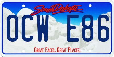 SD license plate 0CWE86