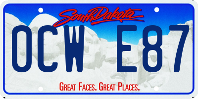 SD license plate 0CWE87