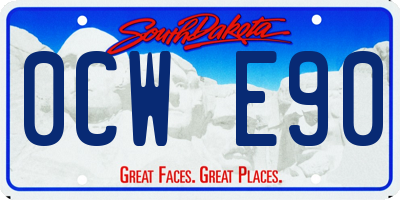 SD license plate 0CWE90