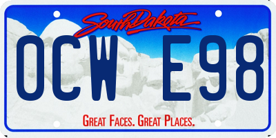 SD license plate 0CWE98