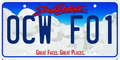 SD license plate 0CWF01