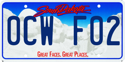 SD license plate 0CWF02