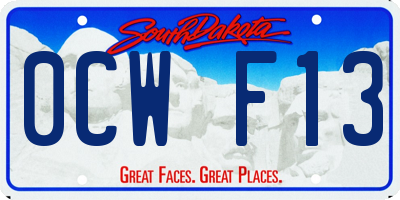 SD license plate 0CWF13