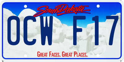 SD license plate 0CWF17