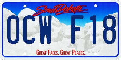 SD license plate 0CWF18
