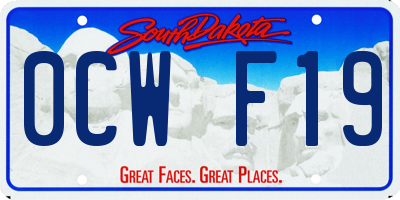 SD license plate 0CWF19