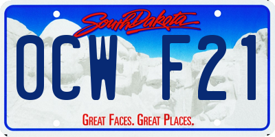 SD license plate 0CWF21