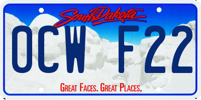 SD license plate 0CWF22