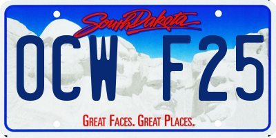 SD license plate 0CWF25