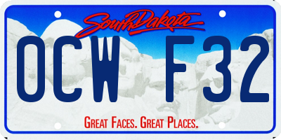 SD license plate 0CWF32
