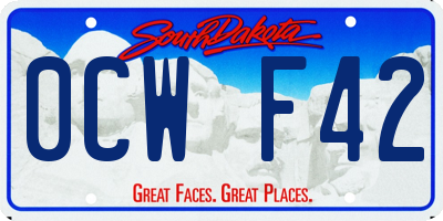 SD license plate 0CWF42