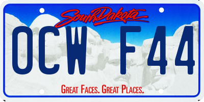 SD license plate 0CWF44