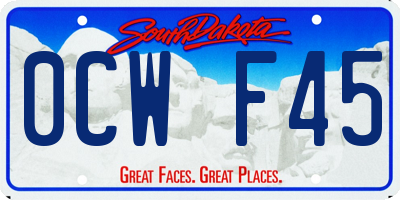 SD license plate 0CWF45