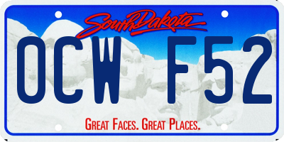 SD license plate 0CWF52