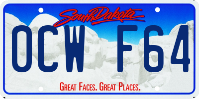SD license plate 0CWF64