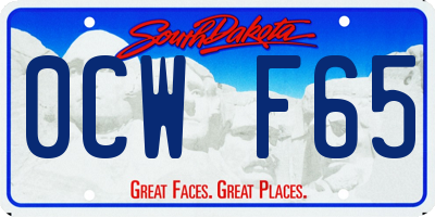 SD license plate 0CWF65