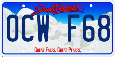 SD license plate 0CWF68