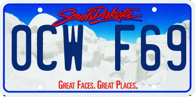 SD license plate 0CWF69