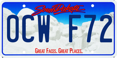 SD license plate 0CWF72