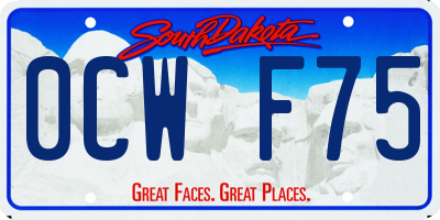 SD license plate 0CWF75