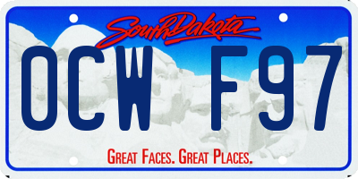 SD license plate 0CWF97