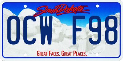 SD license plate 0CWF98
