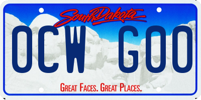 SD license plate 0CWG00