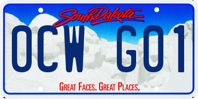SD license plate 0CWG01