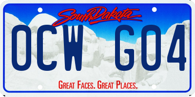 SD license plate 0CWG04