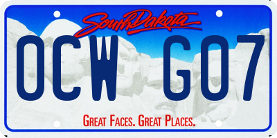 SD license plate 0CWG07