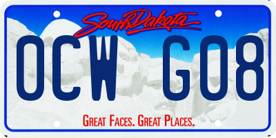 SD license plate 0CWG08