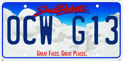 SD license plate 0CWG13