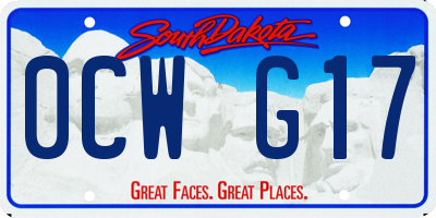 SD license plate 0CWG17