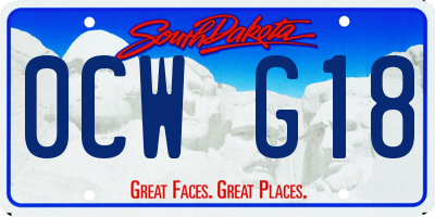 SD license plate 0CWG18