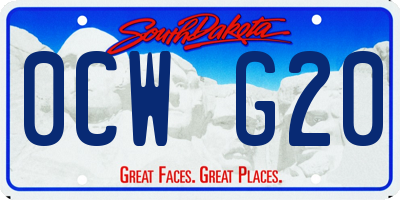 SD license plate 0CWG20