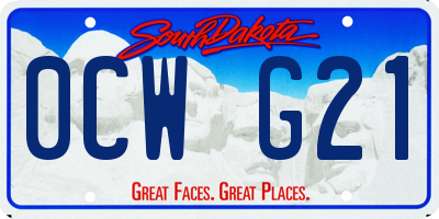 SD license plate 0CWG21