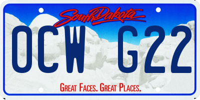 SD license plate 0CWG22