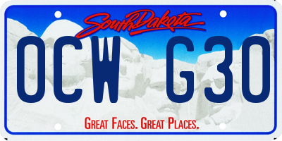 SD license plate 0CWG30