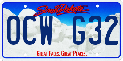 SD license plate 0CWG32