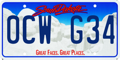 SD license plate 0CWG34