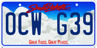 SD license plate 0CWG39