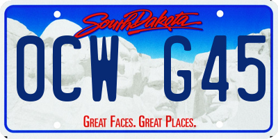 SD license plate 0CWG45