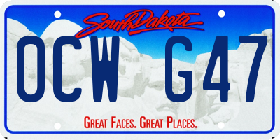 SD license plate 0CWG47