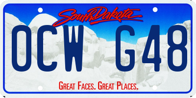SD license plate 0CWG48